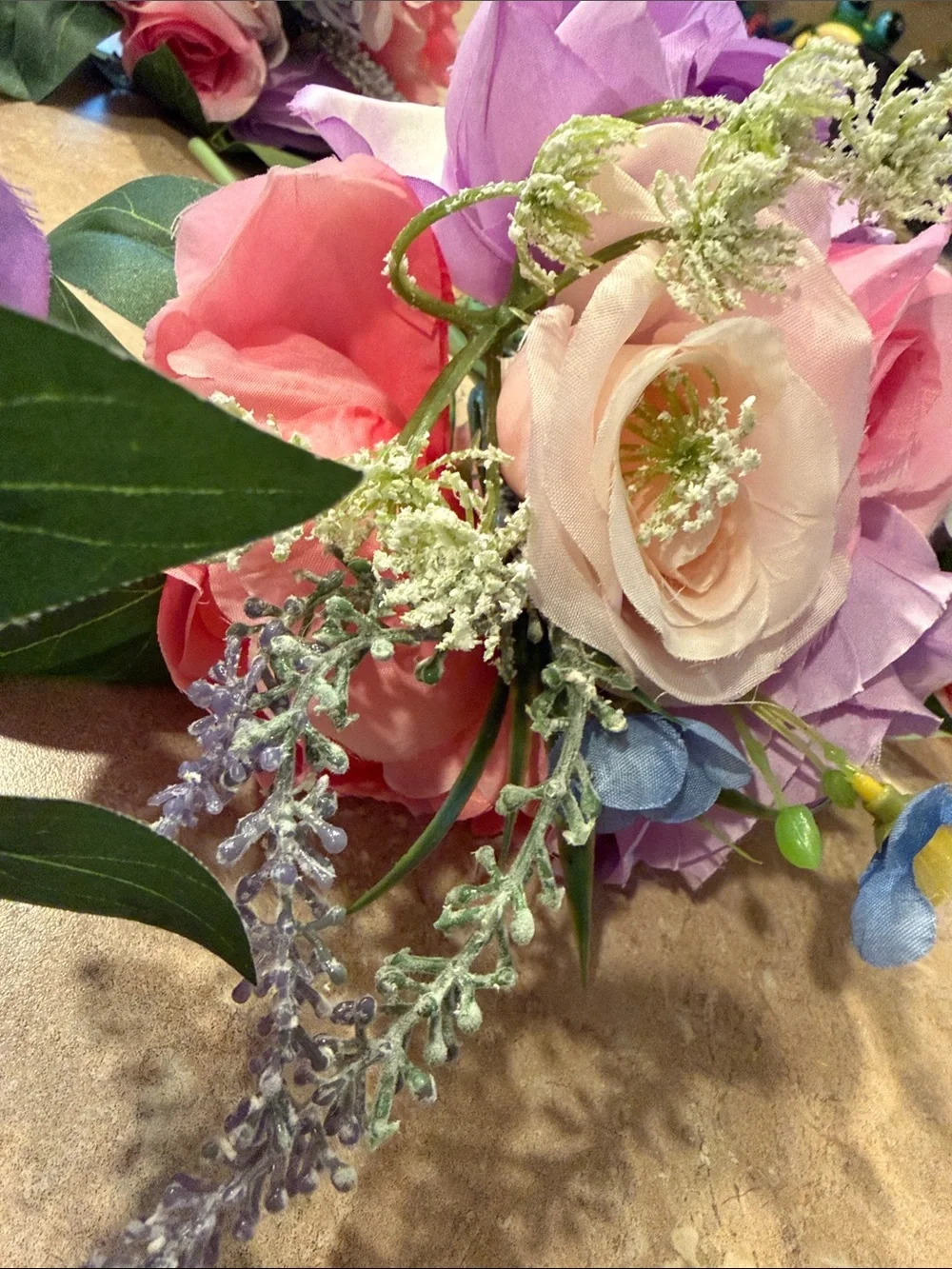 Peonies & Roses Floral Bouquets 8 Pc Set Flower Bouquets Lot Wedding New